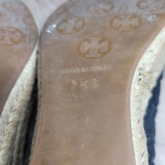 Tory Burch Jackie Wedge Womens Black Lace Espadrille Shoes - Picture 8 of 8